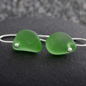 Guernsey sea glass drop earrings