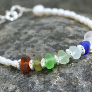 Guernsey Seaglass Bracelet: Rainbow