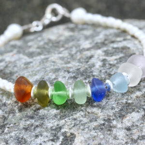 Guernsey Seaglass Bracelet: Rainbow
