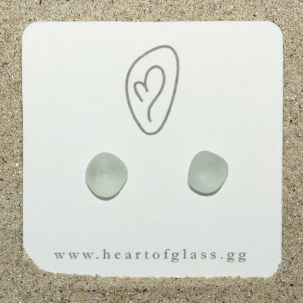 Guernsey Sea Glass & Silver Stud Earrings
