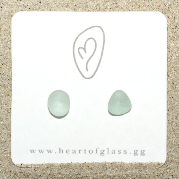 Guernsey Sea Glass & Silver Stud Earrings